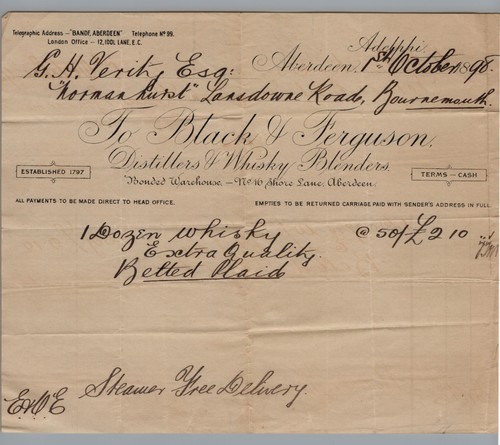 1898 billhead black - ,